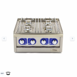  Επαγγελματική κουζίνα - 2 καυστήρες - αέριο - διπλή μονάδα - βάθος 60cm